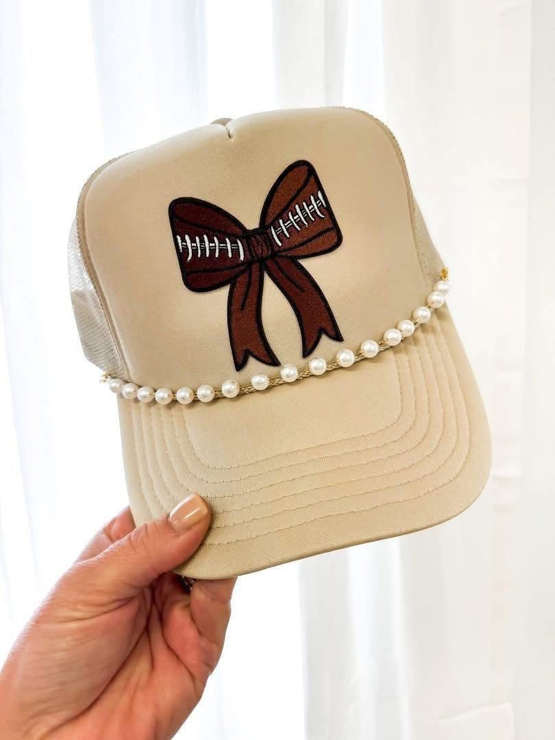 Football patch hat with chain