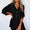 Black Flow Romper - L
