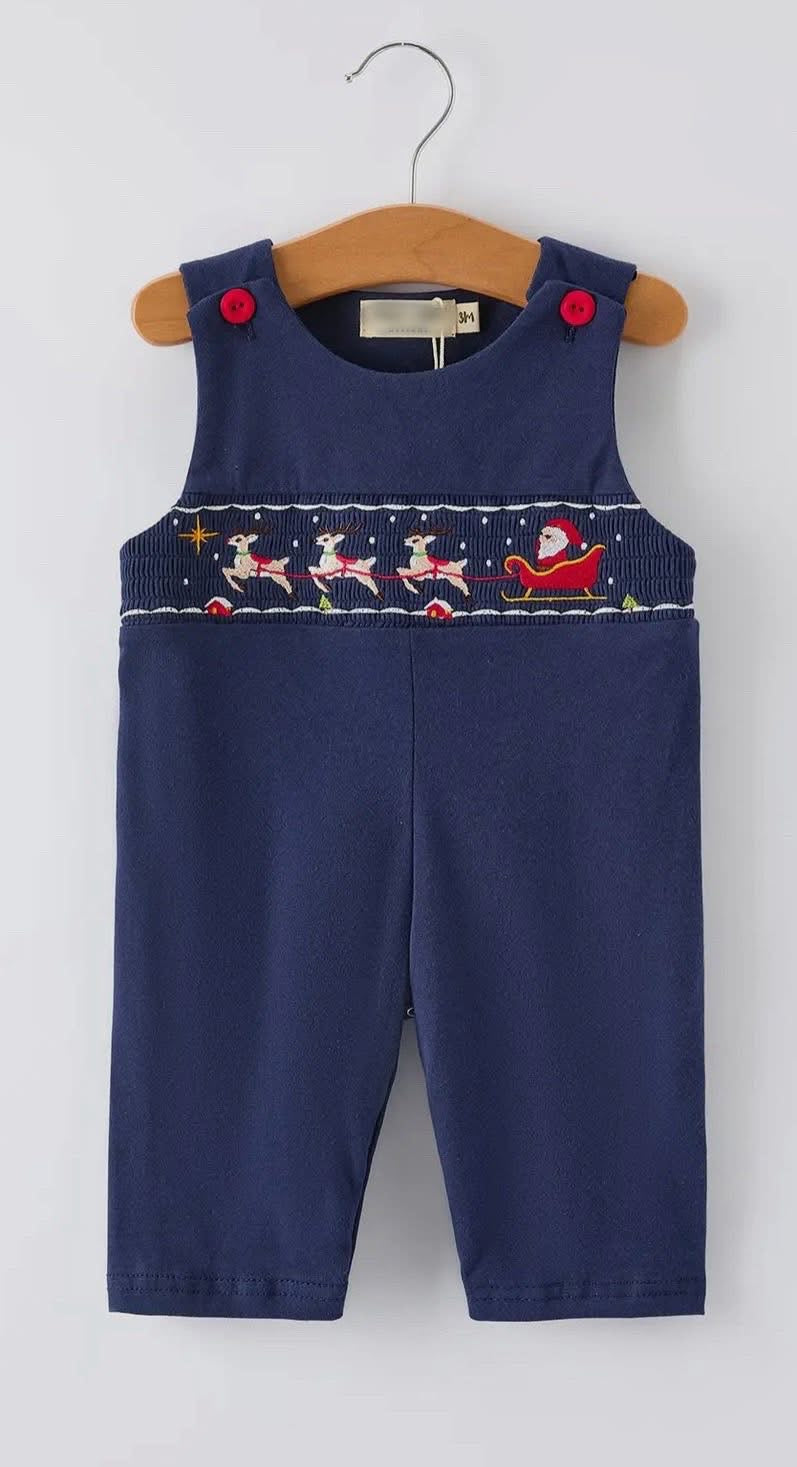 Smocked Santa’s sleigh longall