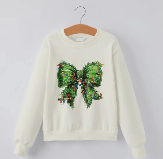 Christmas bow women’s sweatshirt