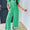 Green ribbed pant set