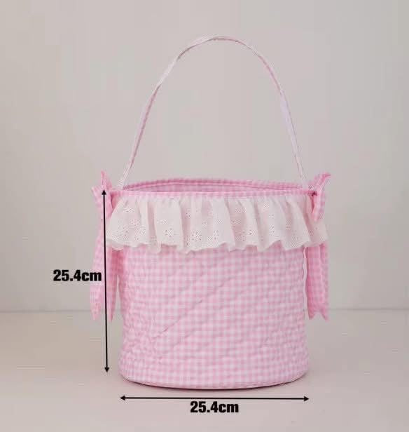 Gingham quilted Easter basket - INCLUDES NAME/MONOGRAM