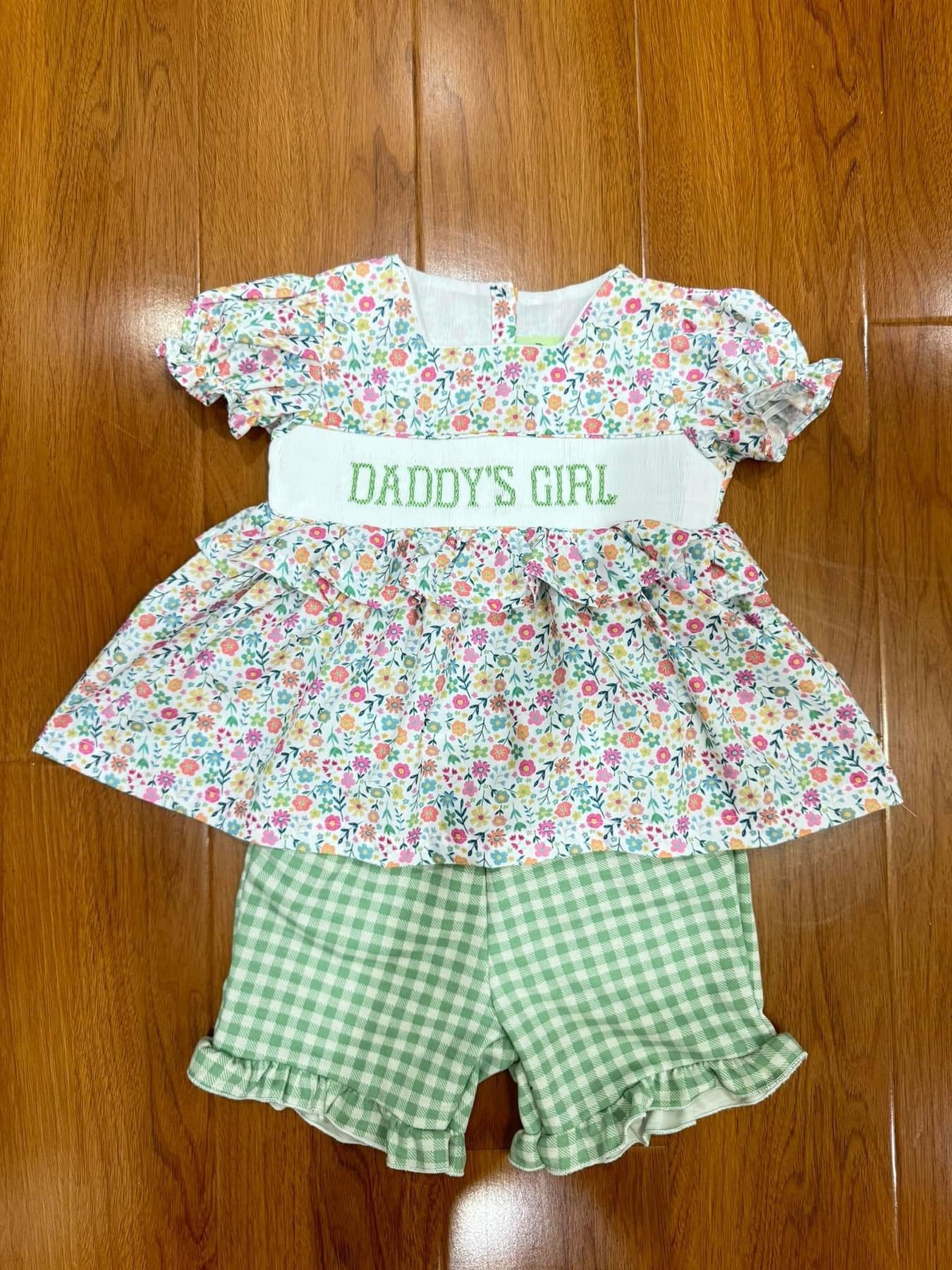 Daddy’s girl floral smocked set