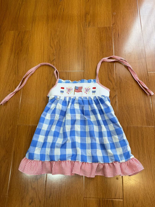 Smocked firework flag dress