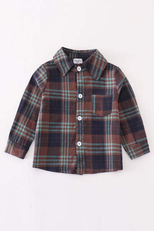 Boys plaid button down