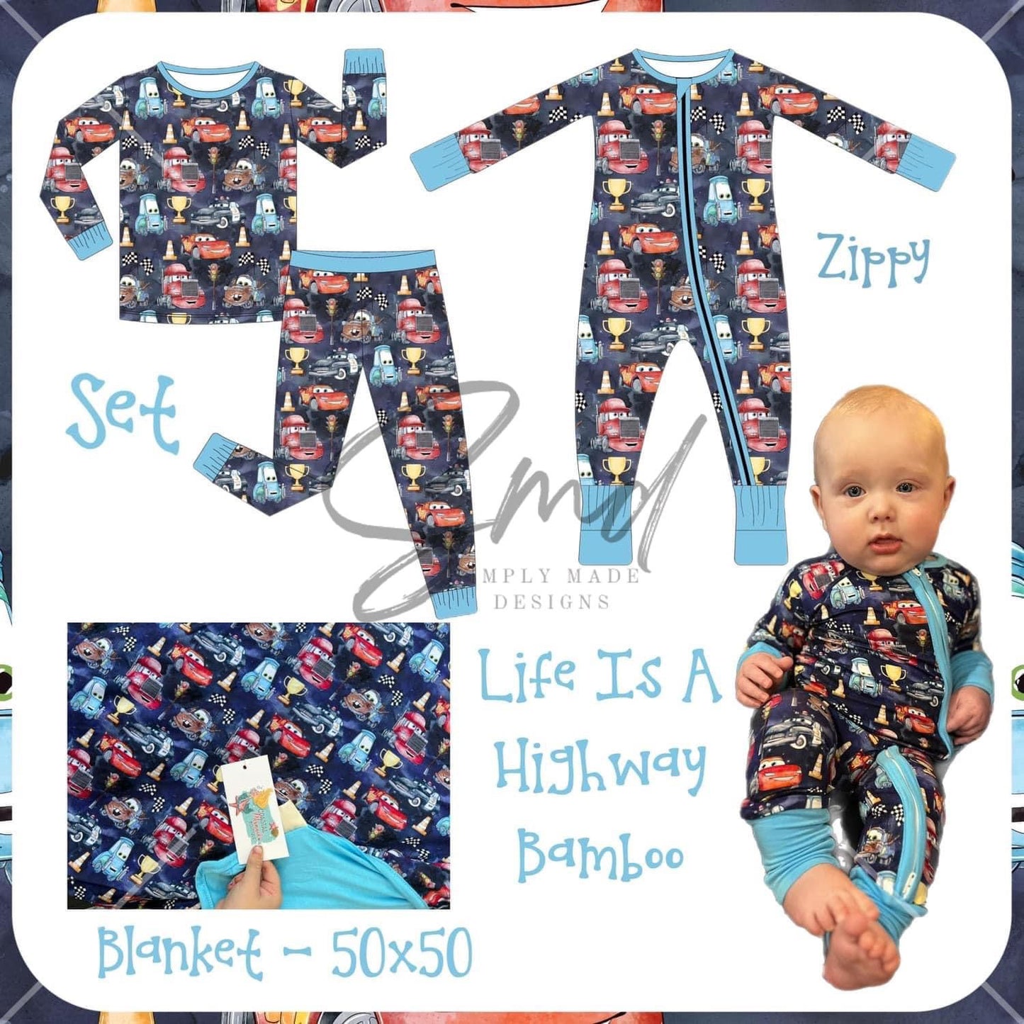 Life is a Highway bamboo set - 18/24M