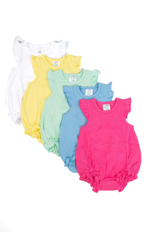 Ruffle sleeve bubble white- embroider me