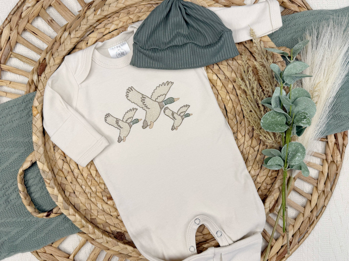 Mallard duck baby footie | Baby Boy Outfit