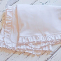 White ruffle blanket 30x30