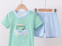 Stripe golf boys short set