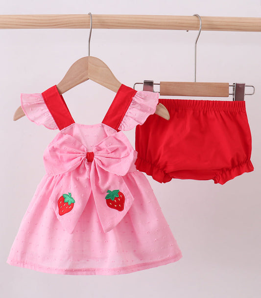 Strawberry pink bloomer set