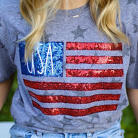 USA sequin appliqué tee