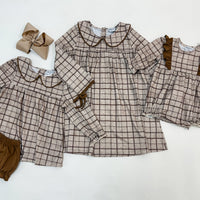 Brown plaid dress