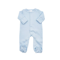 Blue picot trimmed footie
