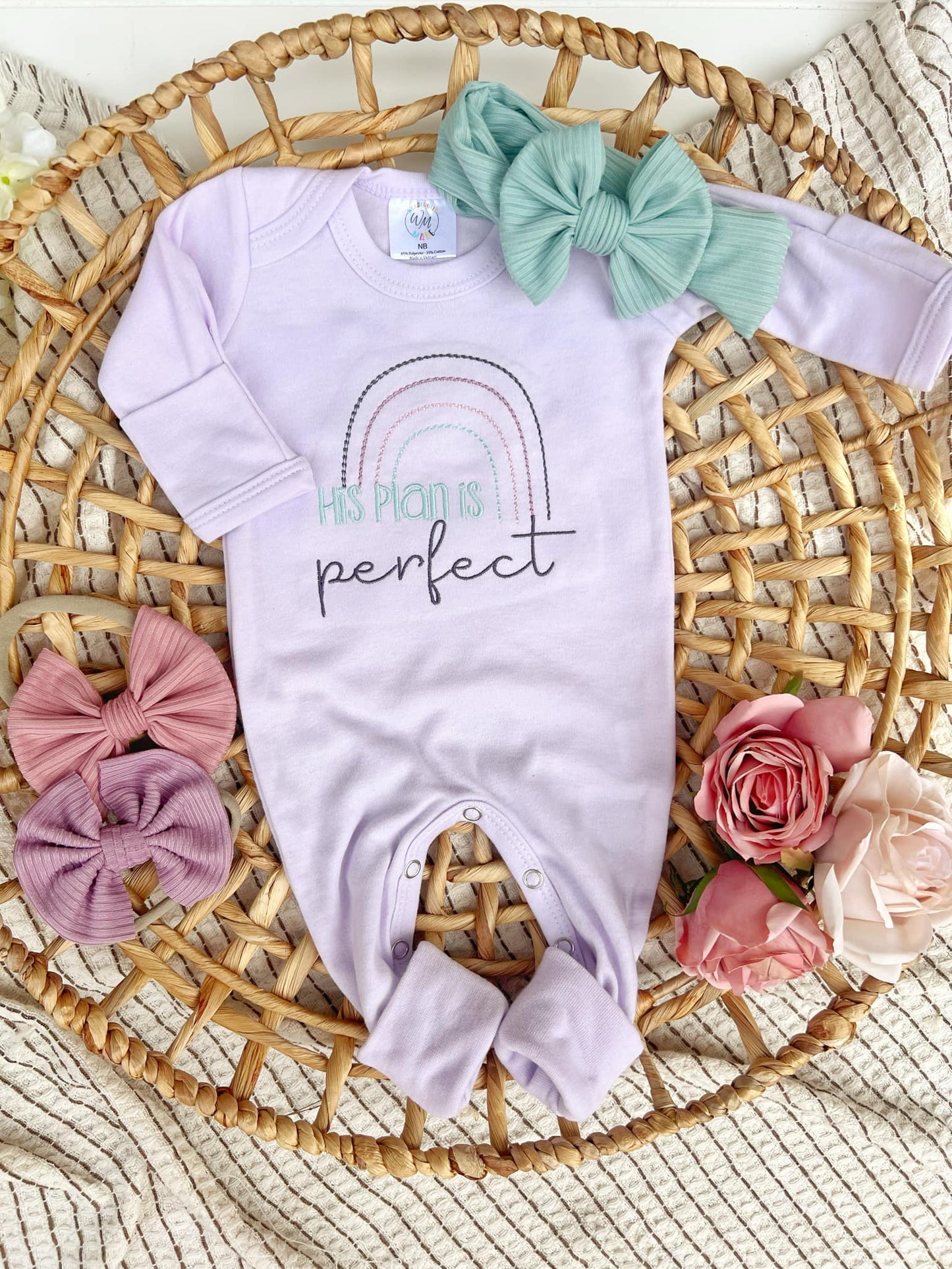 Baby Girl Romper | His Plans are Perfect Rainbow