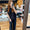 High waist black ribbed set