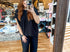 High waist black ribbed set