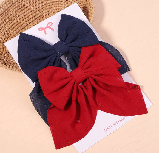 Blue/red bow set
