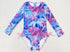 Palm Rashguard one piece swimsuit