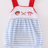Baseball striped girls bubble