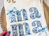 Blue floral mama tee