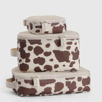 Cow print packing cubes