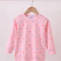 Pink heart sweatshirt top