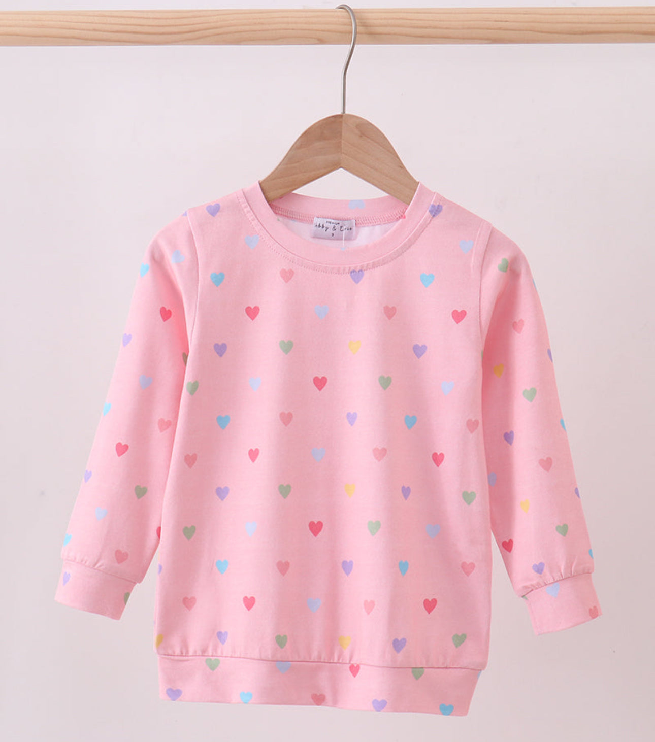 Pink heart sweatshirt top