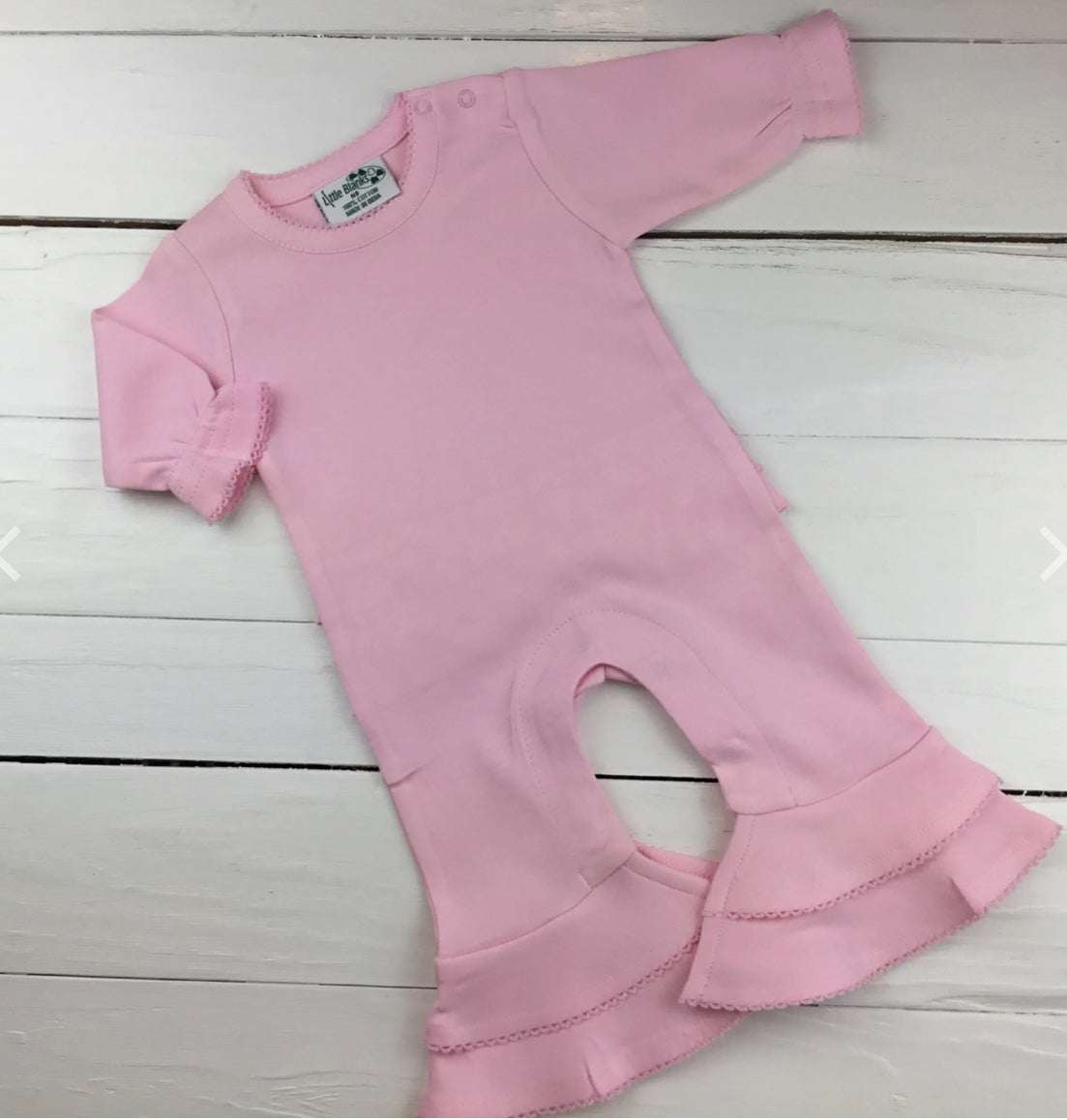 Ruffle wide leg baby romper