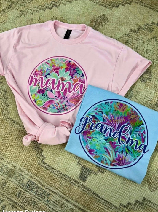 Pink mama floral tee