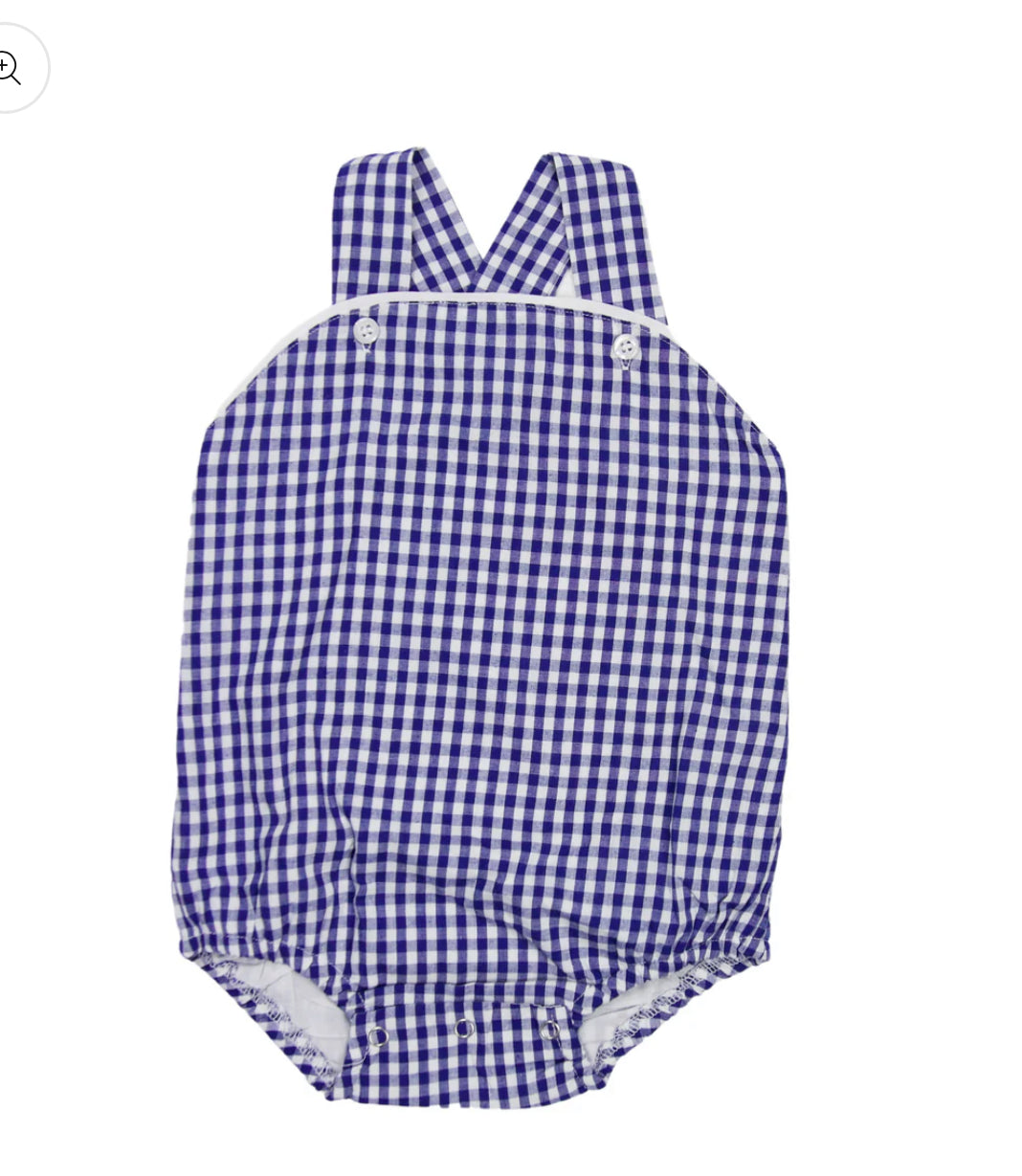 Navy gingham sunsuit