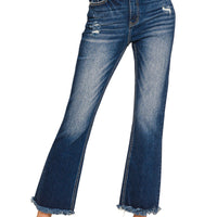 Distressed jeans dark wash