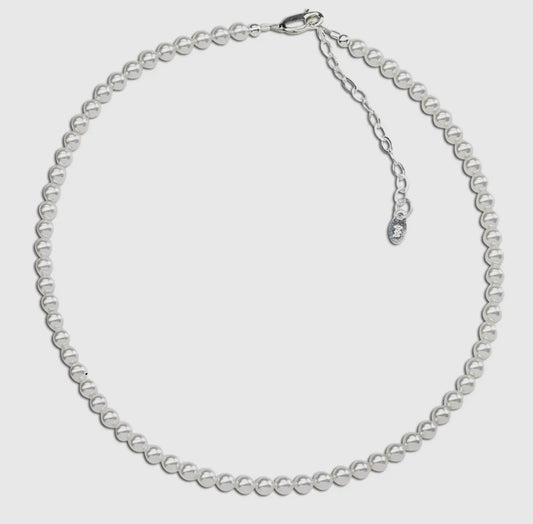 Girls sterling silver strand of pearls necklace