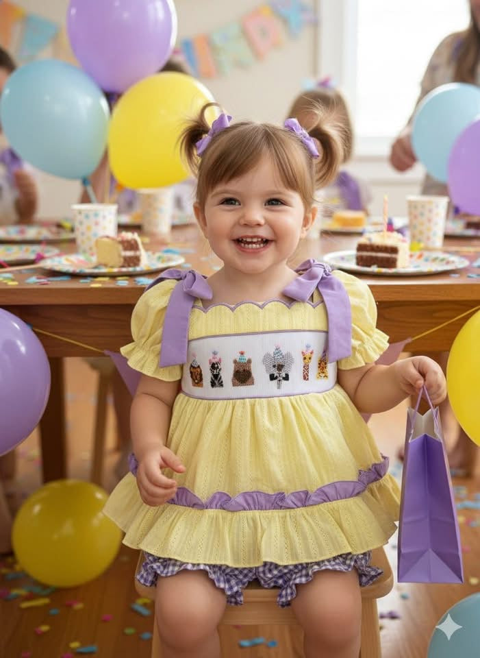 Party animal smocked girls set