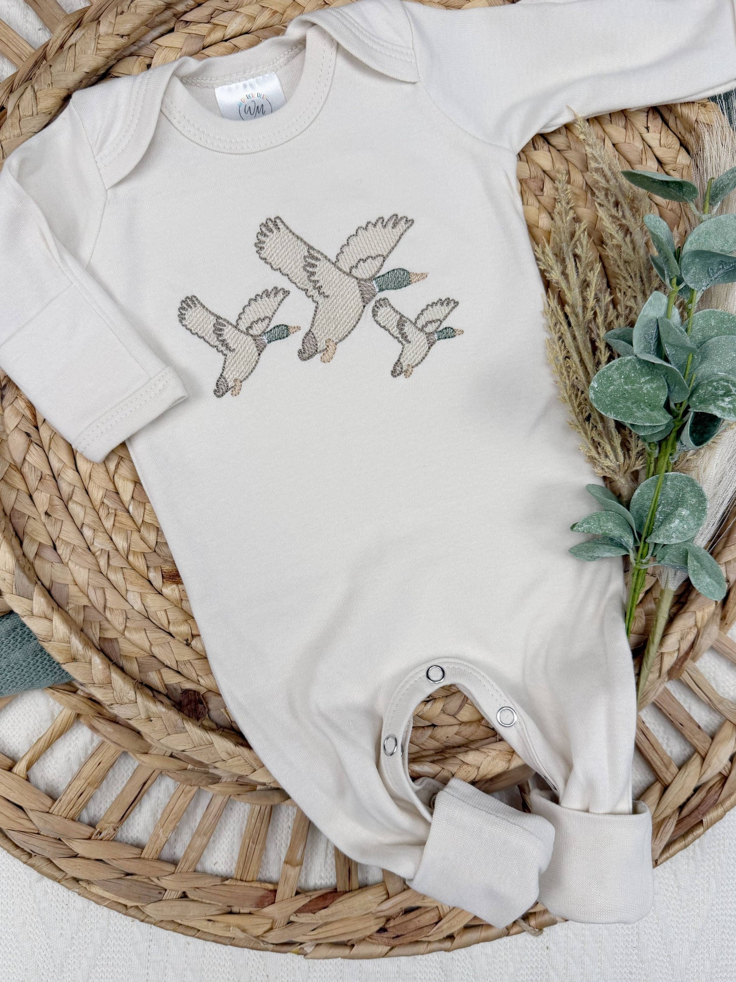 Mallard duck baby footie | Baby Boy Outfit