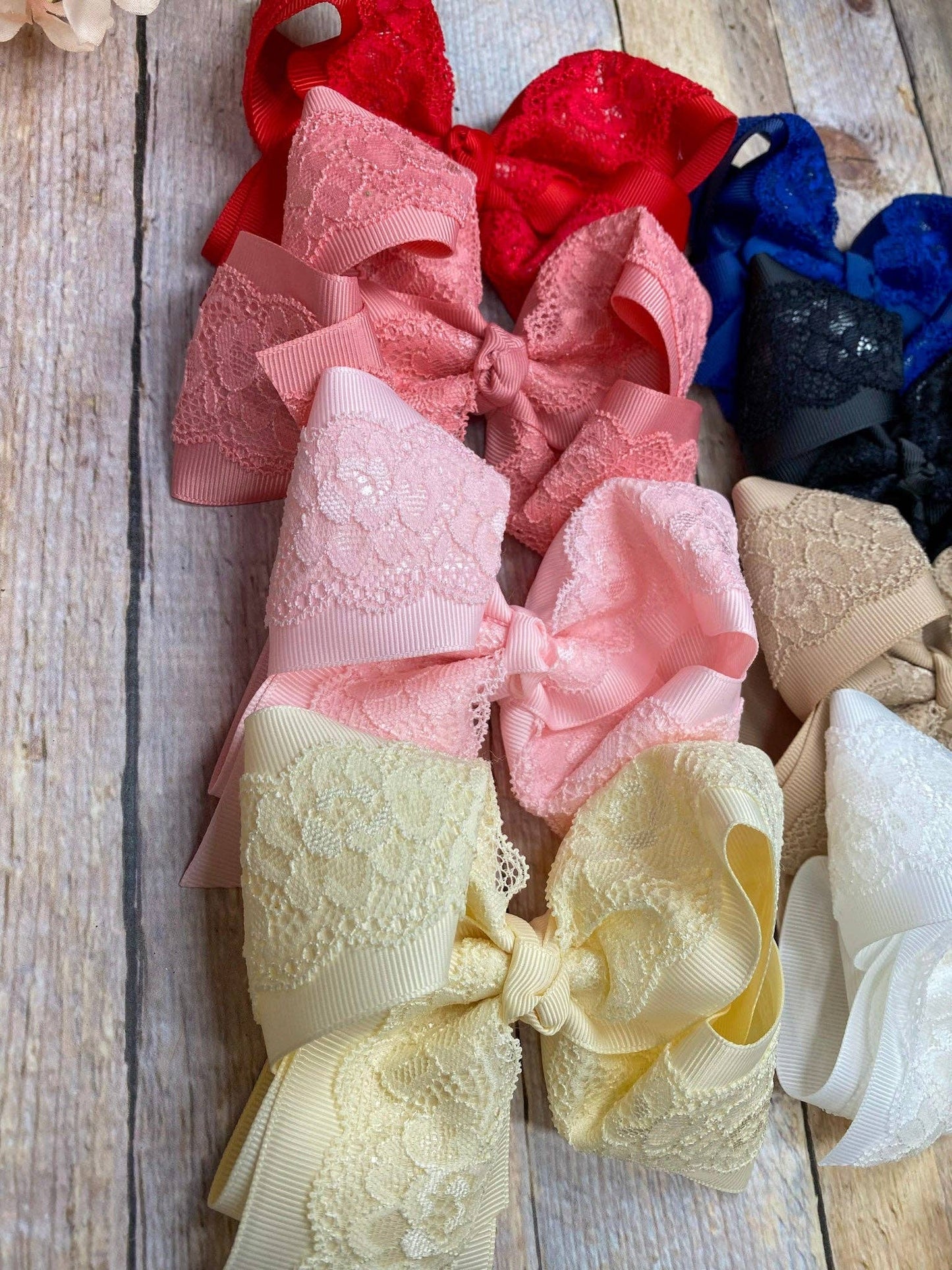 4.5" Chantilly Lace Classic Hair Bow | Clip or Headband