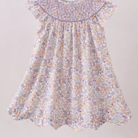 Purple smocked dress