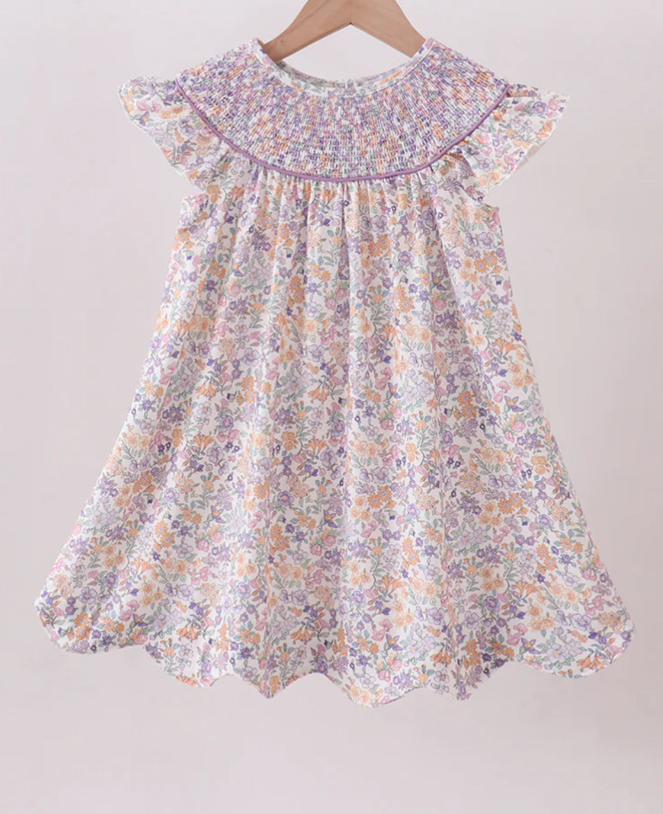 Purple smocked dress