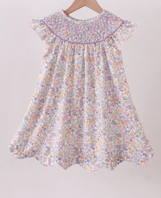 Purple smocked dress
