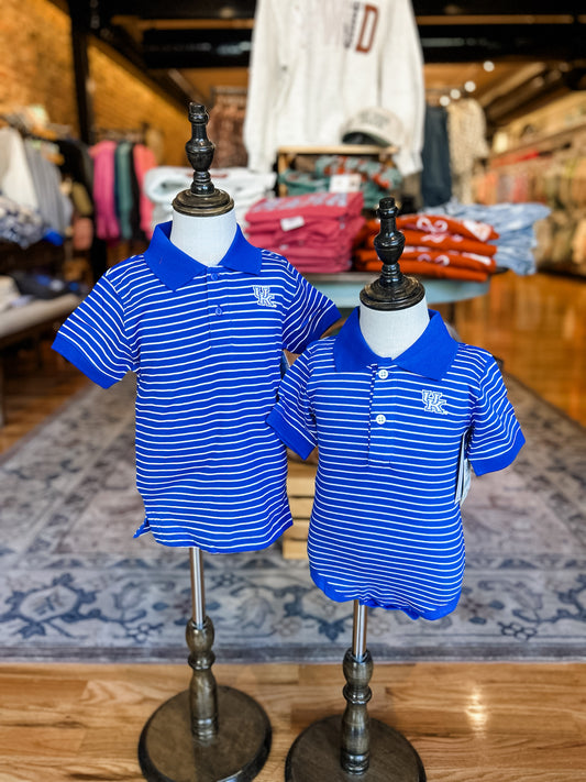 Kentucky striped golf polo