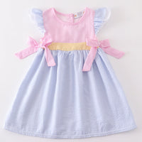 Pink seersucker girls dress