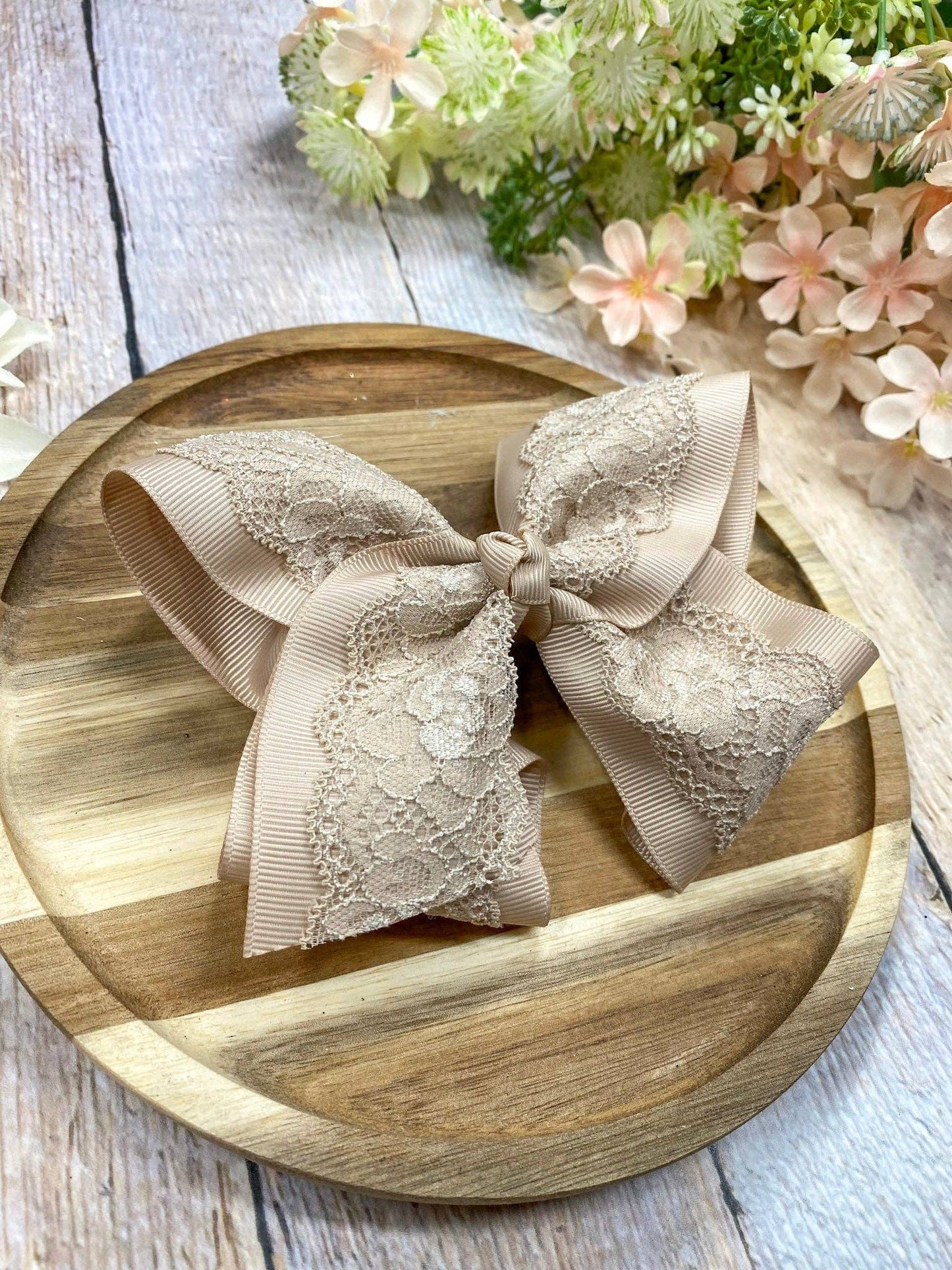 4.5" Chantilly Lace Classic Hair Bow | Clip or Headband