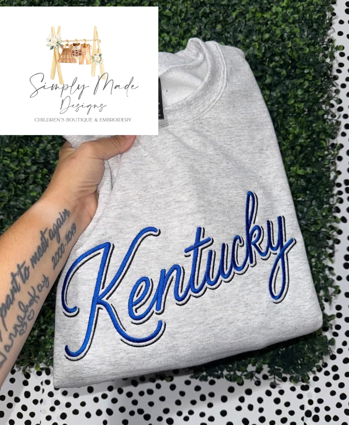 Grey Kentucky Embroidered Crewneck