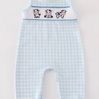 Blue Gingham cow trio Jon Jon