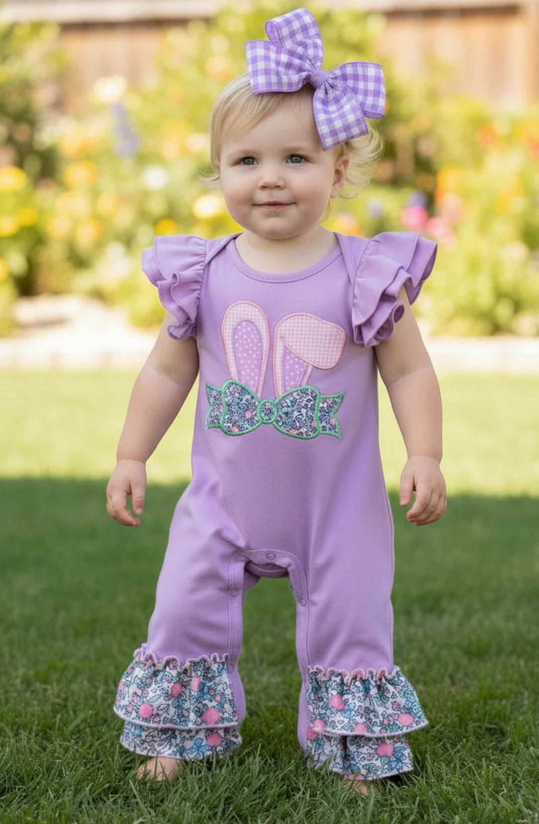 Bunny ears appliqué romper