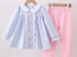 Embroidered bow girls pant set