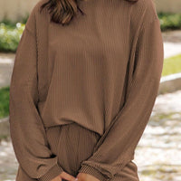 Ribbed mocha short set