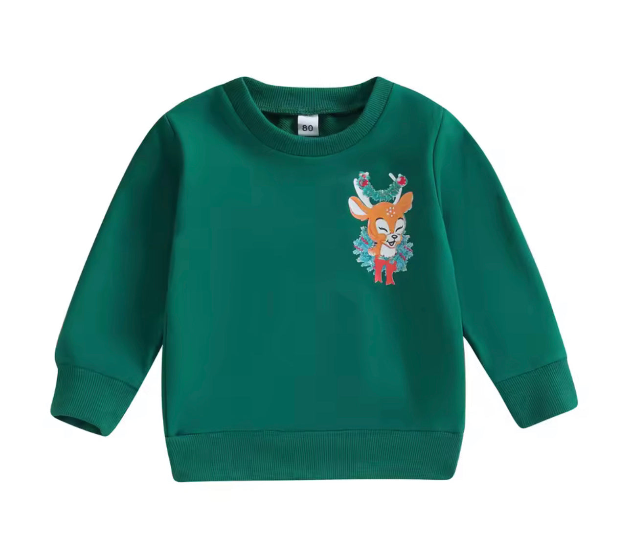 Dasher, dancer, prancer green pullover