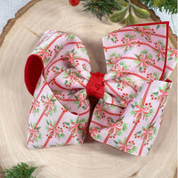 Holly bows & stripes bow