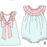 Mint/pink sibling wear